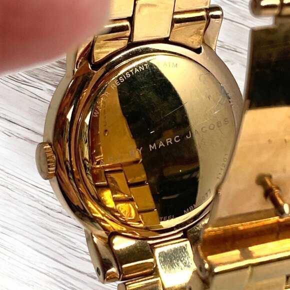 Marc Jacobs AMY Rose Gold Tone Stainless Steel Analog Crystal Wristwatch MBM3077 - Picture 9 of 10